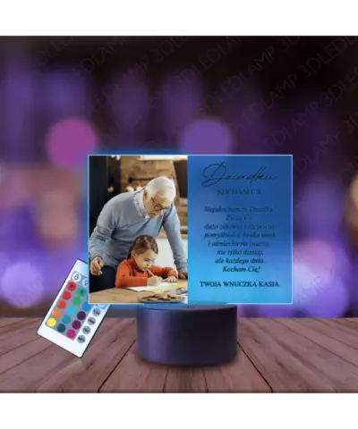 Lampka Nocna 3D LED Lamp Prezent dla Dziadka Twoje Zdjęcie