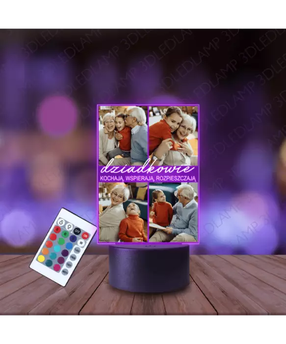 Lampka Nocna 3D LED Lamp Dzień Dziadka i Babci Twoje Zdjęcia