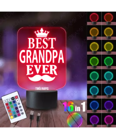 Lampka Nocna 3D LED Lamp Prezent Dla Dziadka
