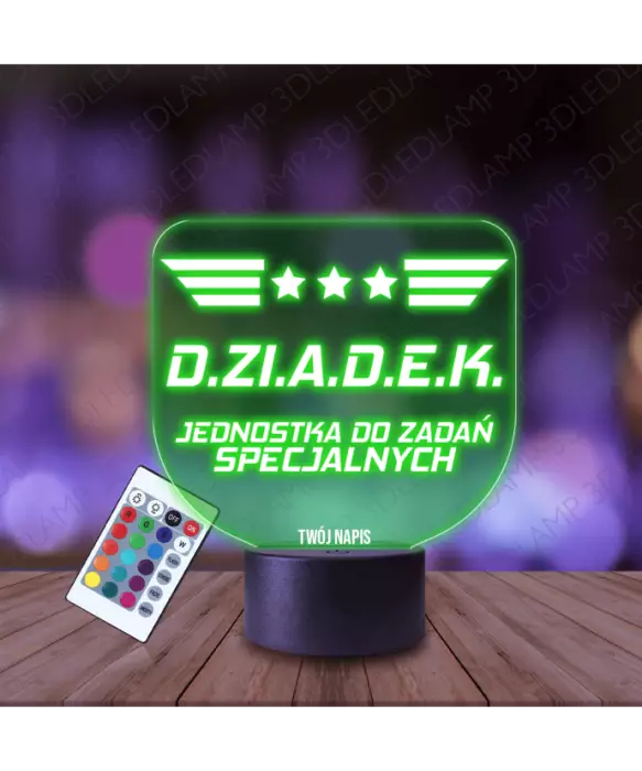 Lampka Nocna 3D LED Lamp Prezent Dla Dziadka Jednostka Specjalna
