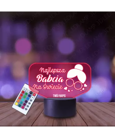 Lampka Nocna 3D LED Lamp Dzień Babci Prezent