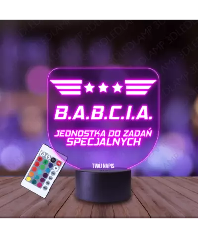 Lampka Nocna 3D LED Lamp Prezent Dla Babci Jednostka Specjalna