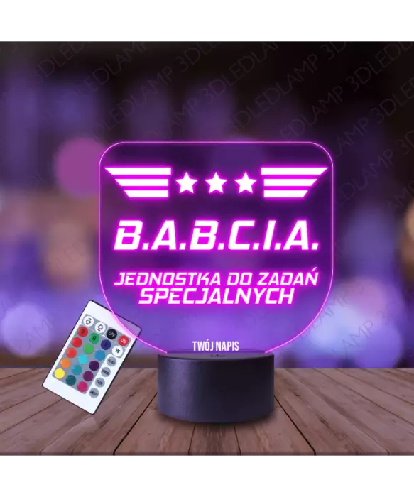 Lampka Nocna 3D LED Lamp Prezent Dla Babci Jednostka Specjalna