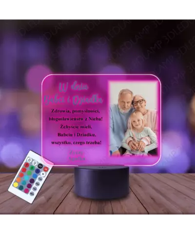 Lampka Nocna 3D LED Lamp Dla Dziadków Twoje Zdjęcia