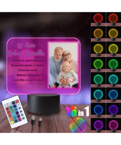 Lampka Nocna 3D LED Lamp Dla Dziadków Twoje Zdjęcia