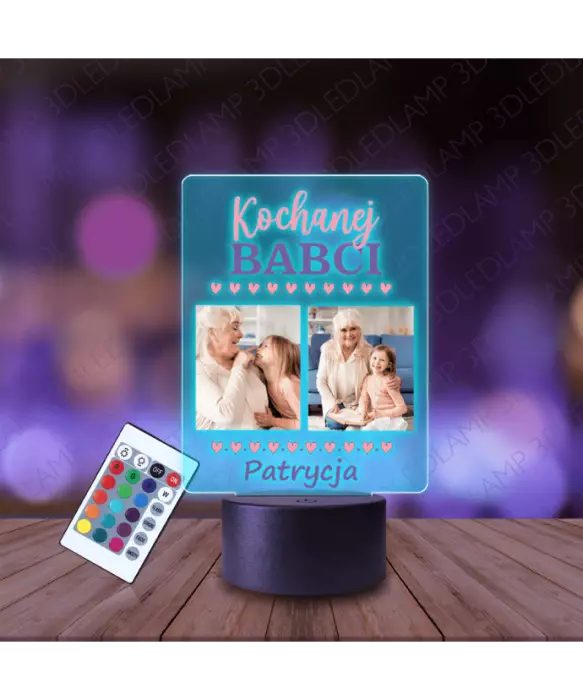 Lampka Nocna 3D LED Lamp Dzień Babci Twoje Zdjęcia