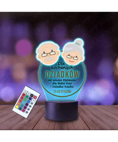 Lampka Nocna 3D LED Lamp Prezent dla Kochanych Dziadków