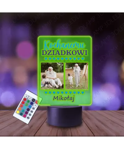 Lampka Nocna 3D LED Lamp Dzień Dziadka Twoje Zdjęcia