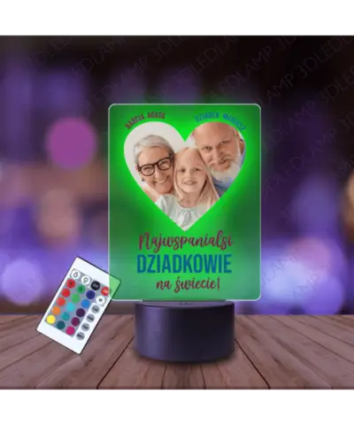 Lampka Nocna 3D LED Lamp dla Dziadków Twoje Zdjęcie