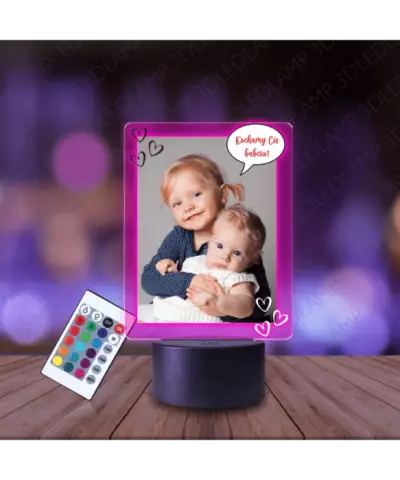 Lampka Nocna 3D LED Lamp Dzień Babci z Twoim Zdjęciem