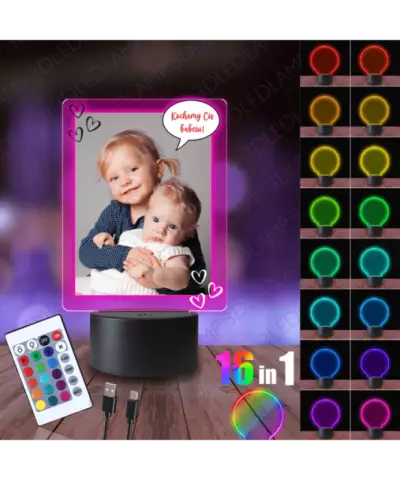 Lampka Nocna 3D LED Lamp Dzień Babci z Twoim Zdjęciem