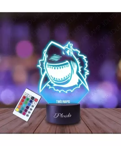 Lampka Nocna 3D LED LAMP Ryba Rekin Żarłacz Biały