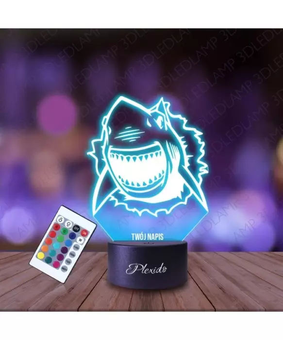 Lampka Nocna 3D LED LAMP Ryba Rekin Żarłacz Biały