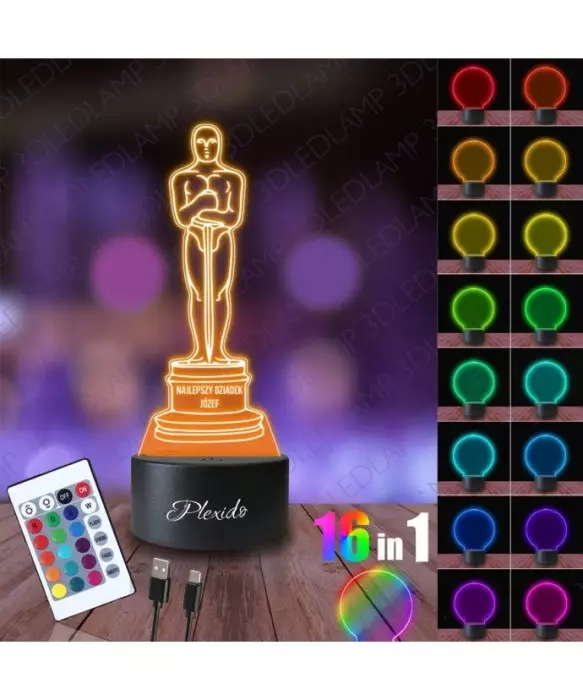 Lampka Nocna 3D LED Lamp Statuetka dla Dziadka Prezent na Dzień Dziadka