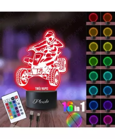 Lampka Nocna 3D LED LAMP Motoryzacja Quad Pojazd Rajdowiec