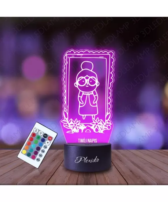 Lampka Nocna 3D LED Lamp Statuetka dla Babci Prezent na Dzień Babci