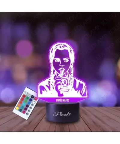Lampka Nocna 3D LED LAMP Rodzina Addamsów Wednesday Addams