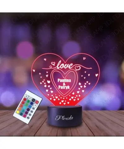 Lampka Nocna 3D LED LAMP Walentynki Serce Love