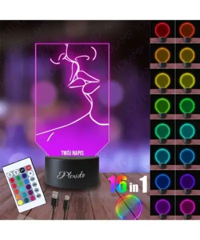 Lampka Nocna 3D LED LAMP Walentynki Zakochani Pocałunek