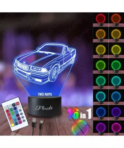 Lampka Nocna 3D LED LAMP Samochód BMW E36