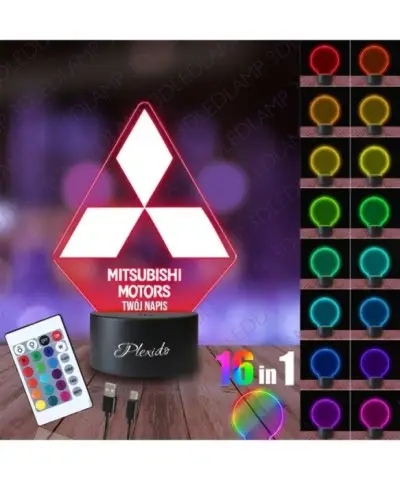 Lampka Nocna 3D LED LAMP Mitsubishi Emblemat