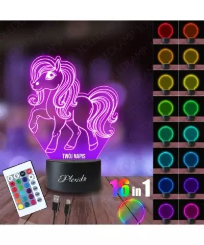 Lampka Nocna 3D LED LAMP Konik Kucyk