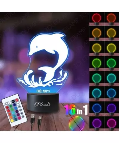 Lampka Nocna 3D LED LAMP Prezent Delfin