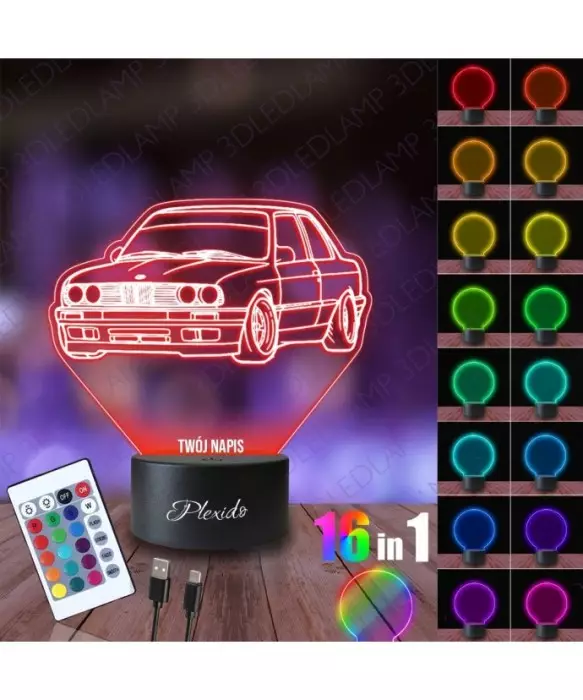 Lampka Nocna 3D LED LAMP Samochód BMW E30