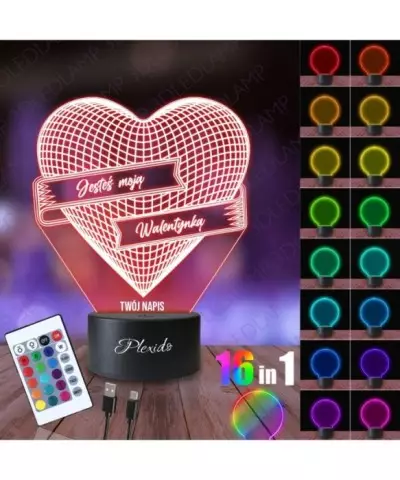Lampka Nocna 3D LED LAMP Walentynki Prezent Serce
