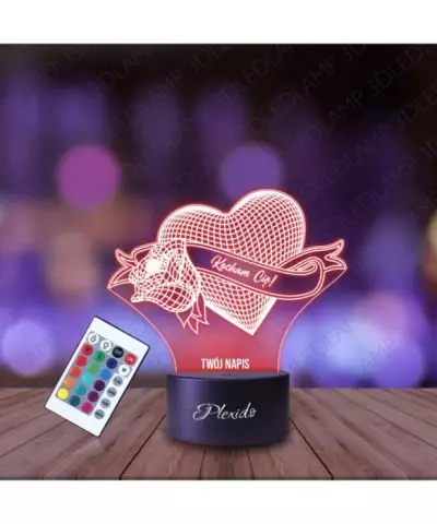 Lampka Nocna 3D LED LAMP Prezent na Walentynki Serce Róża