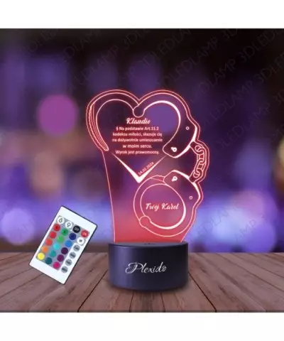 Lampka Nocna 3D LED LAMP Prezent na Walentynki