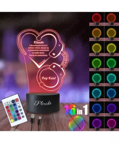 Lampka Nocna 3D LED LAMP Prezent na Walentynki