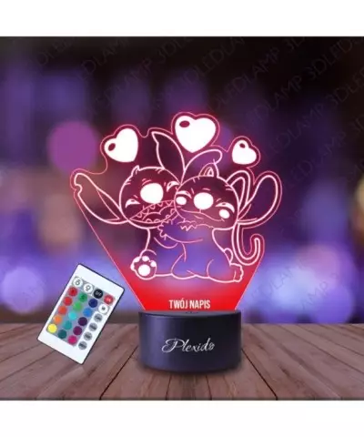 Lampka Nocna 3D LED LAMP Prezent na Walentynki Stich