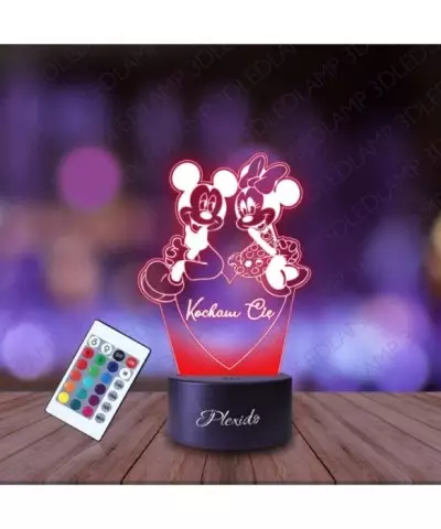 Lampka Nocna 3D LED LAMP Prezent na Walentynki Myszka Miki Kocham Cię