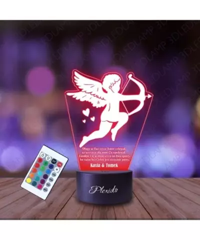 Lampka Nocna 3D LED LAMP Prezent na Walentynki Amor