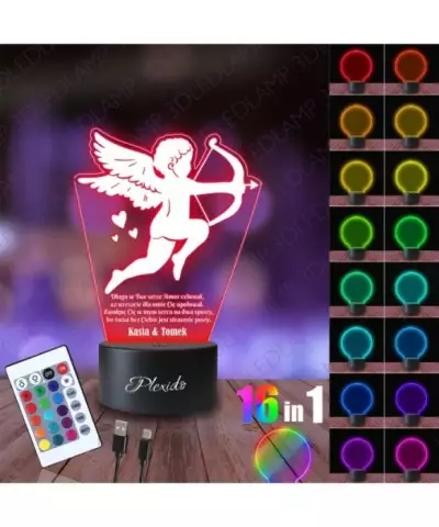 Lampka Nocna 3D LED LAMP Prezent na Walentynki Amor