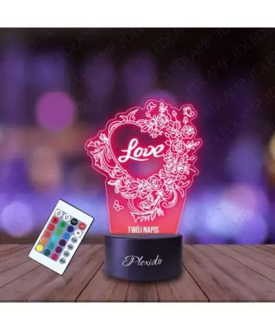 Lampka Nocna 3D LED LAMP Prezent na Walentynki Serce Love