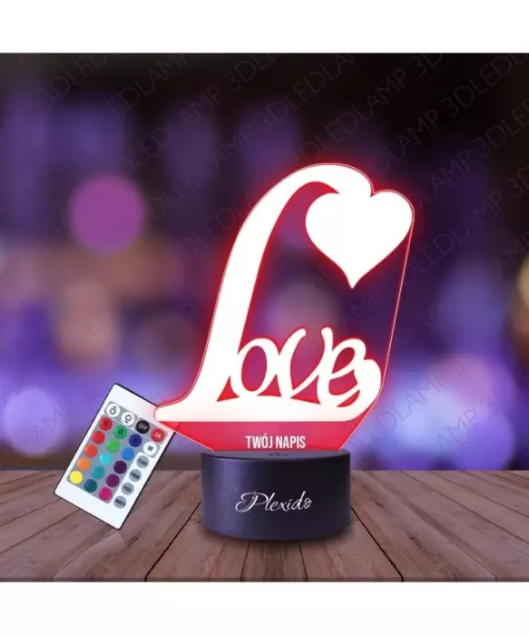 Lampka Nocna 3D LED LAMP Prezent na Walentynki Napis Love