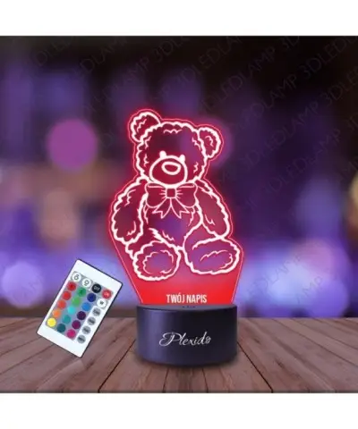 Lampka Nocna 3D LED LAMP Prezent na Walentynki Miś Pluszak