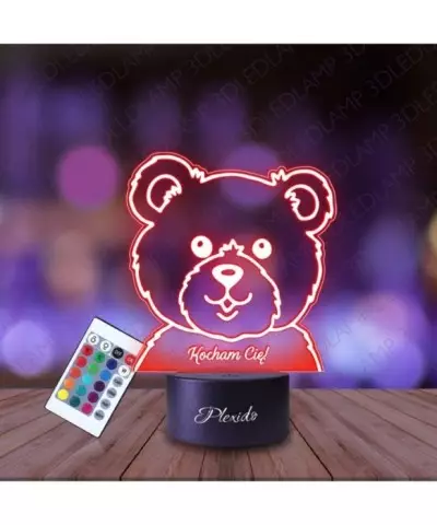 Lampka Nocna 3D LED LAMP Prezent na Walentynki Pluszak Miś