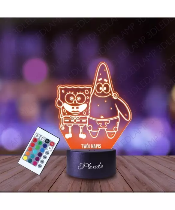 Lampka Nocna 3D LED LAMP Bajka Spongebob i Patryk