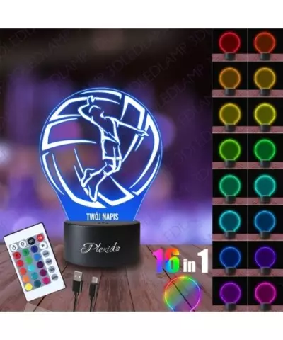 Lampka Nocna 3D LED LAMP Fana Siatkówki Siatkarz Piłka