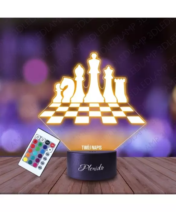 Lampka Nocna 3D LED LAMP Szachy Szachownica