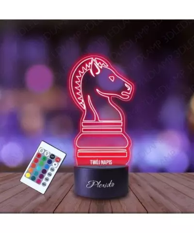 Lampka Nocna 3D LED LAMP Skoczek Szachownica
