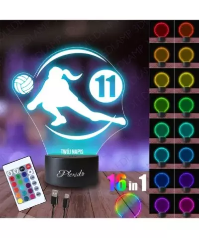 Lampka Nocna 3D LED LAMP Prezent dla Fana Siatkówki Siatkarka