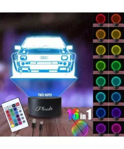 Lampka Nocna 3D LED LAMP Samochód Audi Sport