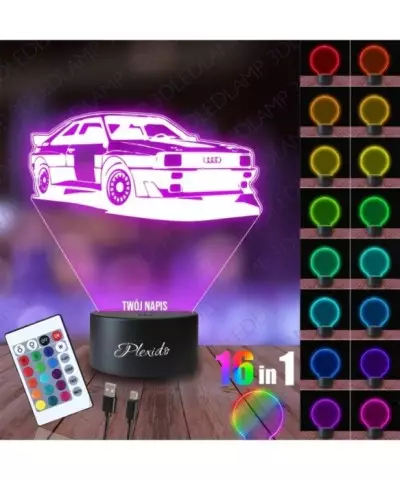 Lampka Nocna 3D LED LAMP Samochód Auto Audi S RS