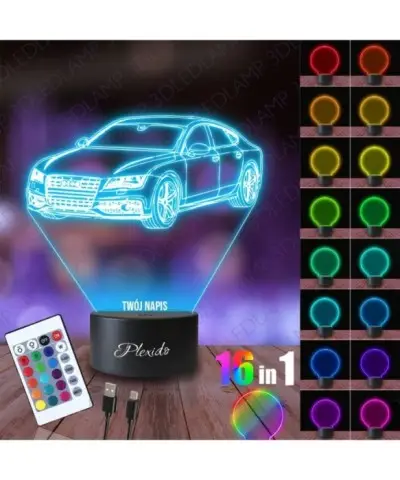Lampka Nocna 3D LED LAMP Samochód Auto Audi RS7