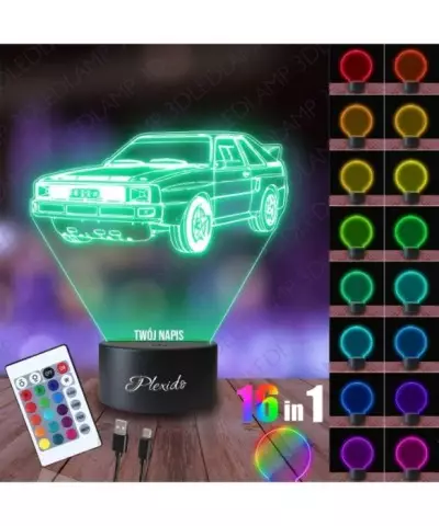 Lampka Nocna 3D LED LAMP Samochód Audi RS1985