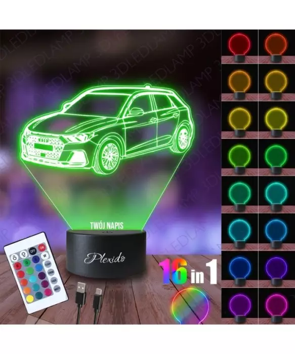 Lampka Nocna 3D LED LAMP Samochód Audi RS3